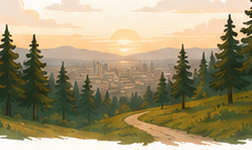 Sunset over Portland